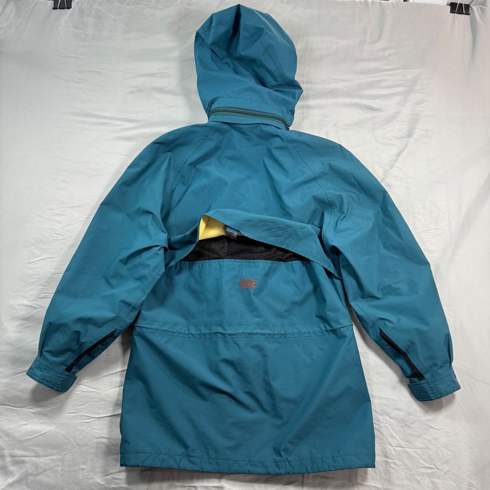 VTG Eddie Bauer Gore-Tex Mountain Parka Hoode Jacket Teal Blue Womens M Gorpcore - Picture 2 of 15